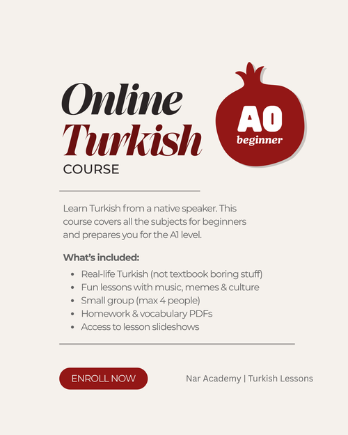 Learn Turkish from Zero - A0 Turkish Course by Nar Academy